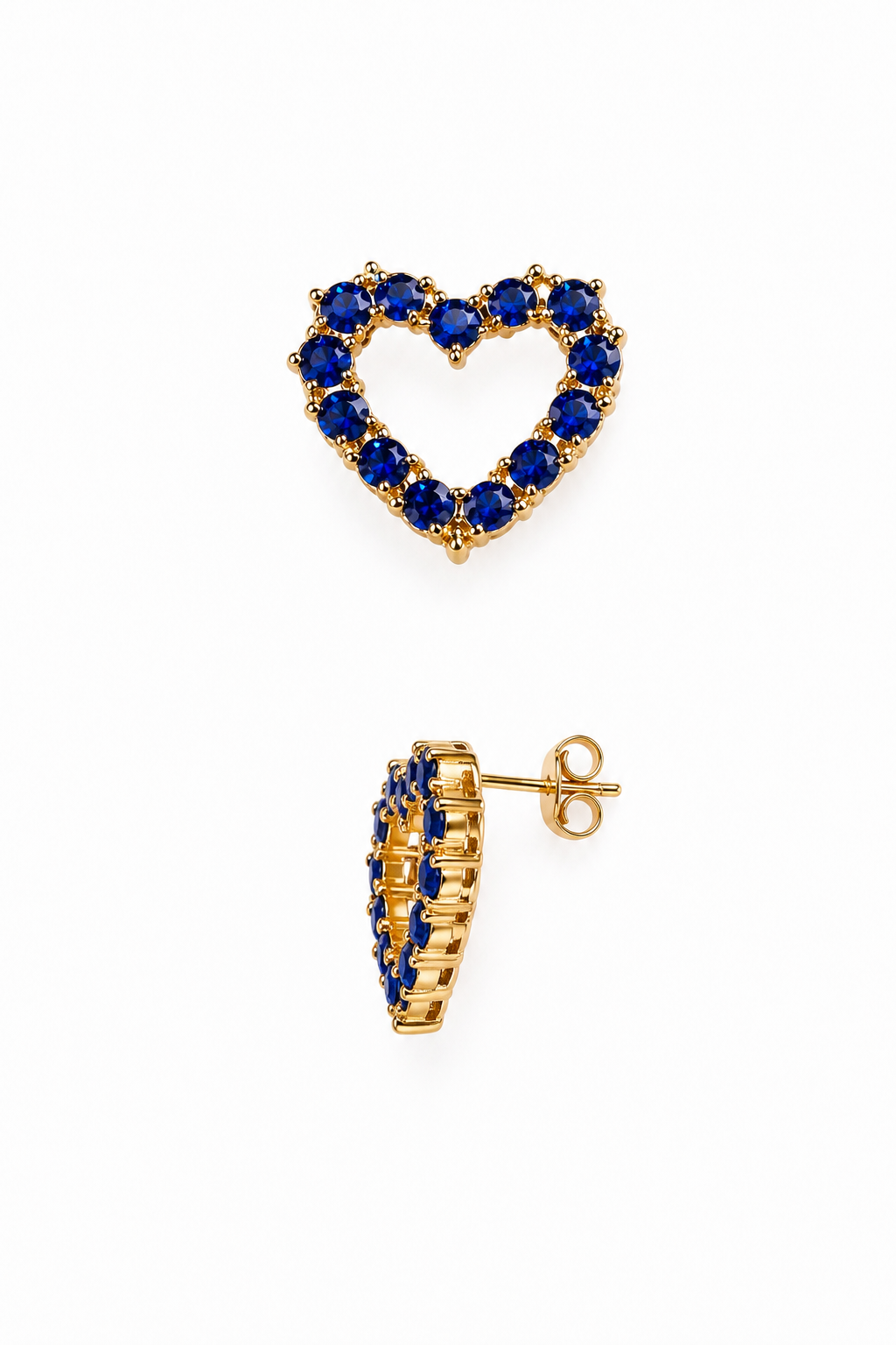 Sapphire Heart Earrings