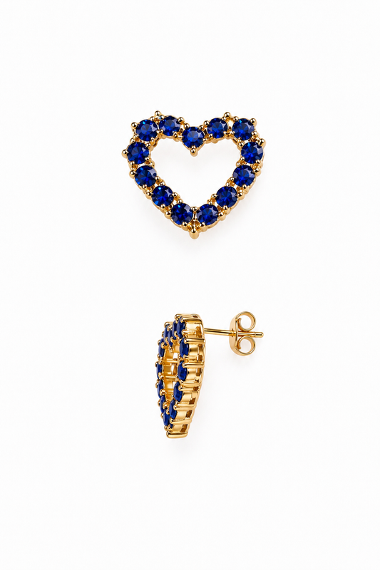 Sapphire Heart Earrings